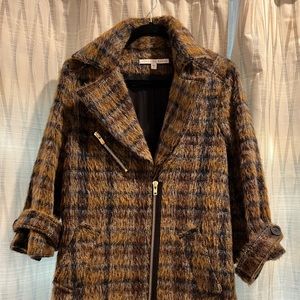 Veronica Beard Brown Plaid Coat